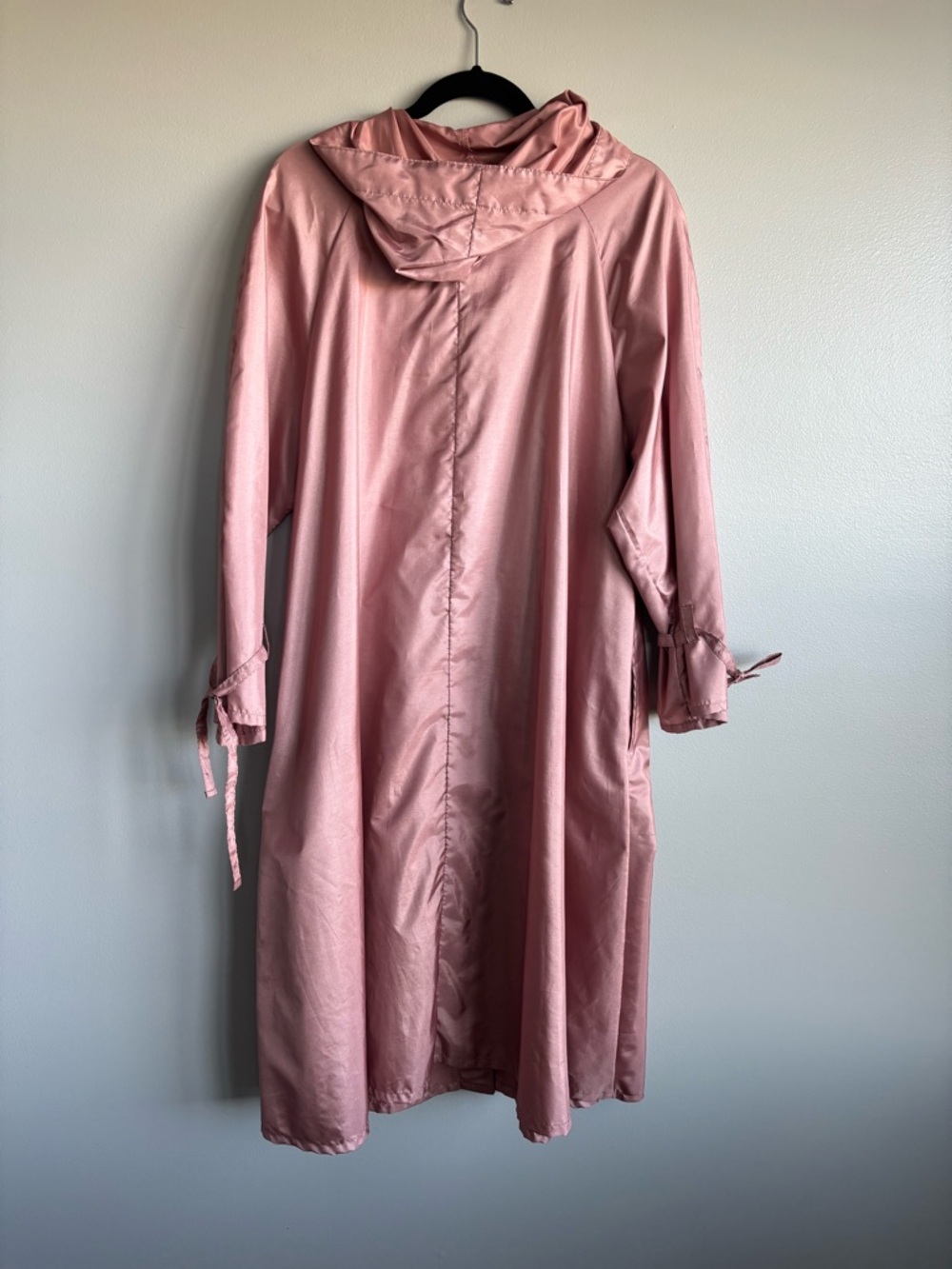 Beautiful Vintage Alorna Pink Hooded Belted Rain Trench Coat Women’s 11/12 - Picture 6 of 11